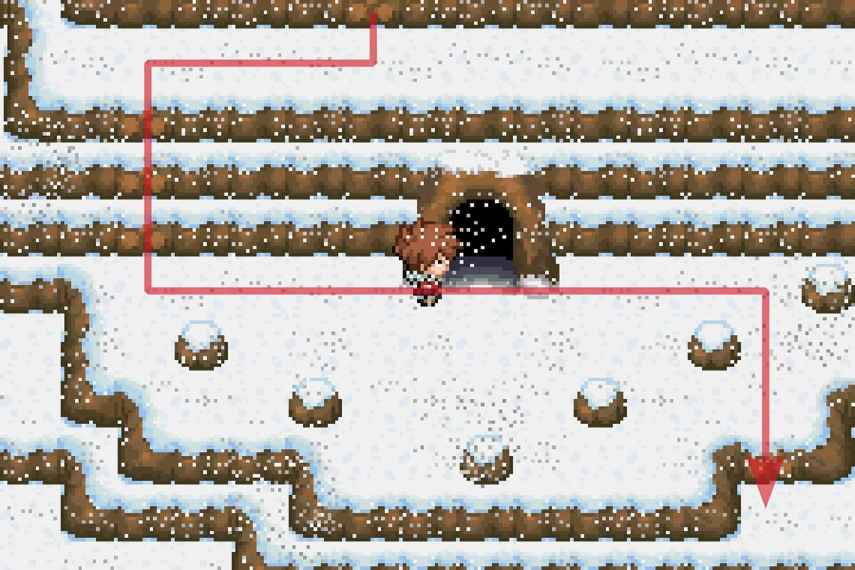 큐레무가 있는 동굴을 지나치는 모습. / Pokémon Unbound