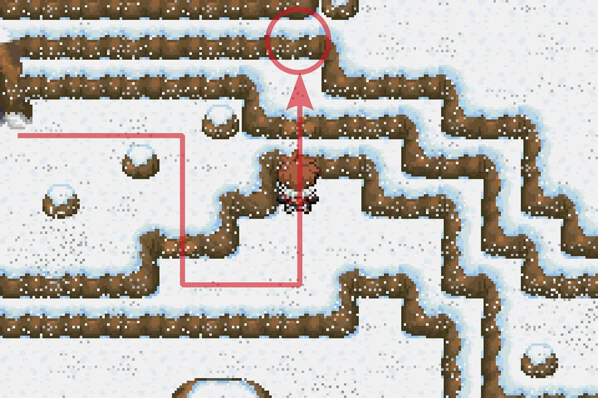 경로 끝에서 팬텀나이트를 찾는 모습. / Pokémon Unbound