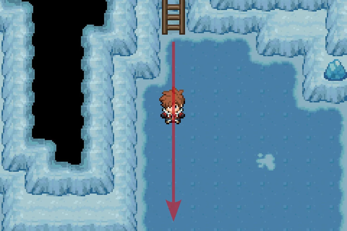 사다리를 이용한 후 남쪽으로 가는 모습. / Pokémon Unbound