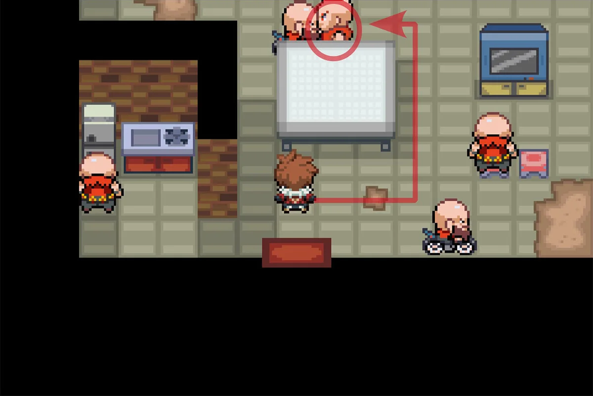 “The Battle of Antisis” 미션을 주는 NPC에게 다가가는 모습. / Pokémon Unbound