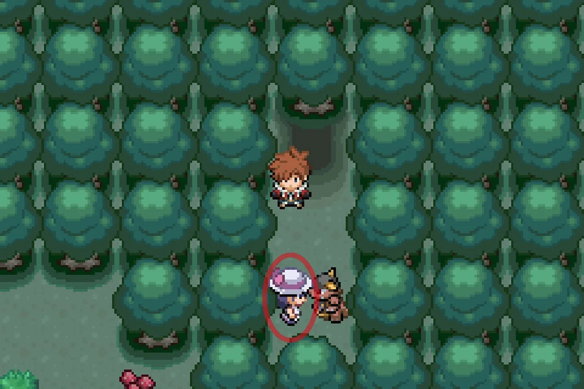 캥카 옆에 서 있는 트레이너에게 다가가는 모습. / Pokémon Unbound