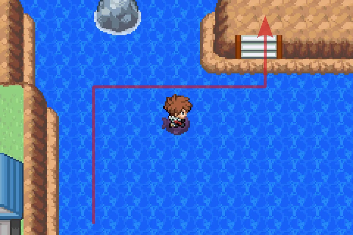 바위섬을 오르는 모습. / Pokémon Unbound