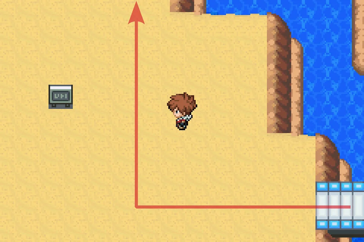 섬의 북쪽 가장자리를 따라가는 모습. / Pokémon Unbound