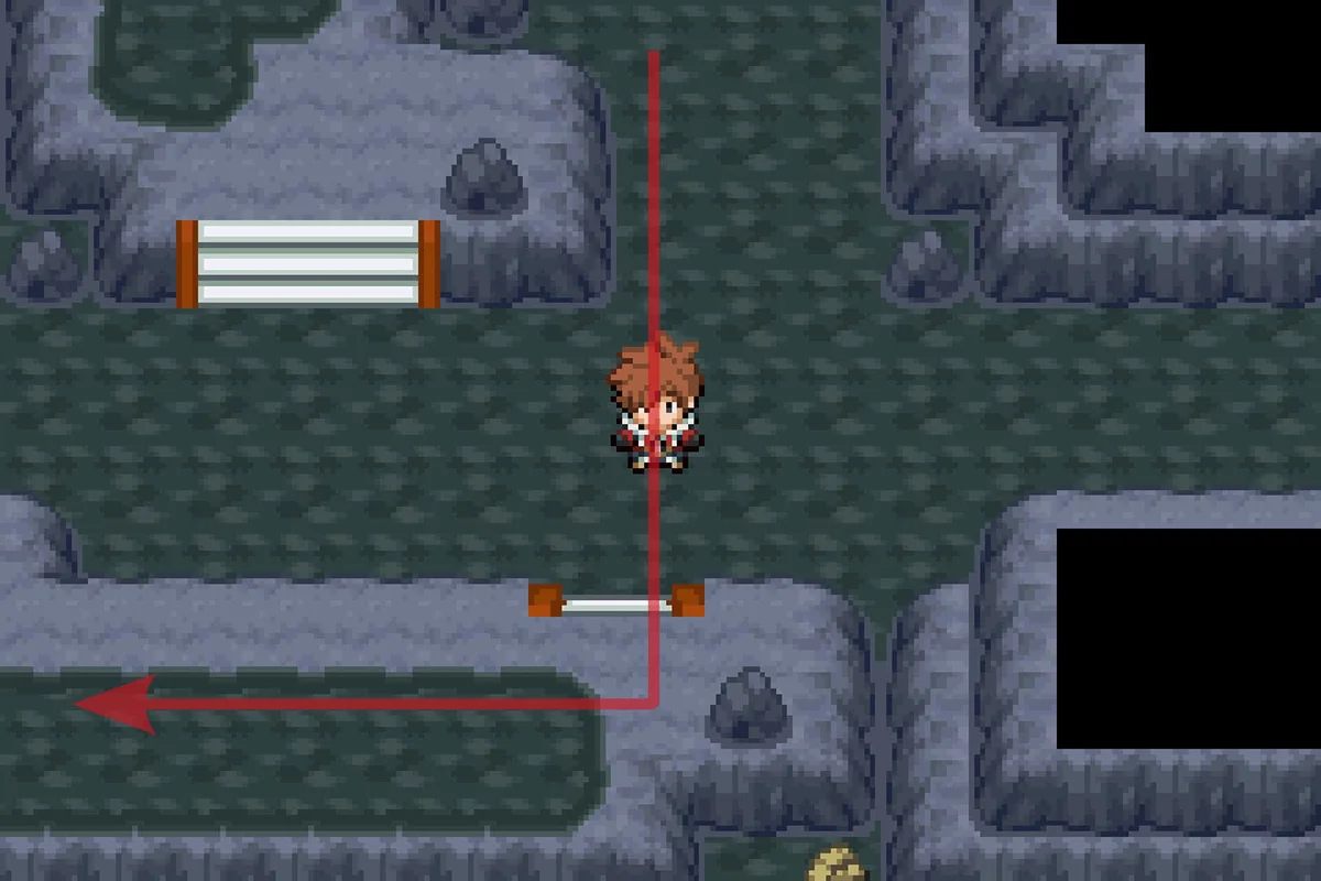 남쪽 플랫폼을 오르는 모습. / Pokémon Unbound