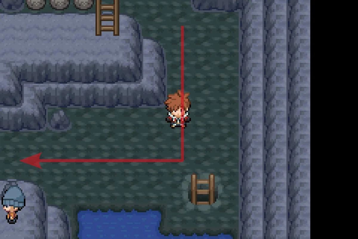 되돌아가 서쪽 경로를 따라가는 모습. / Pokémon Unbound