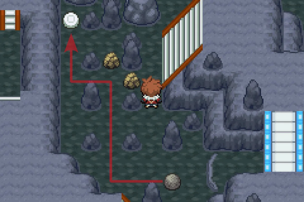 압력판 위로 바위를 미는 모습. / Pokémon Unbound