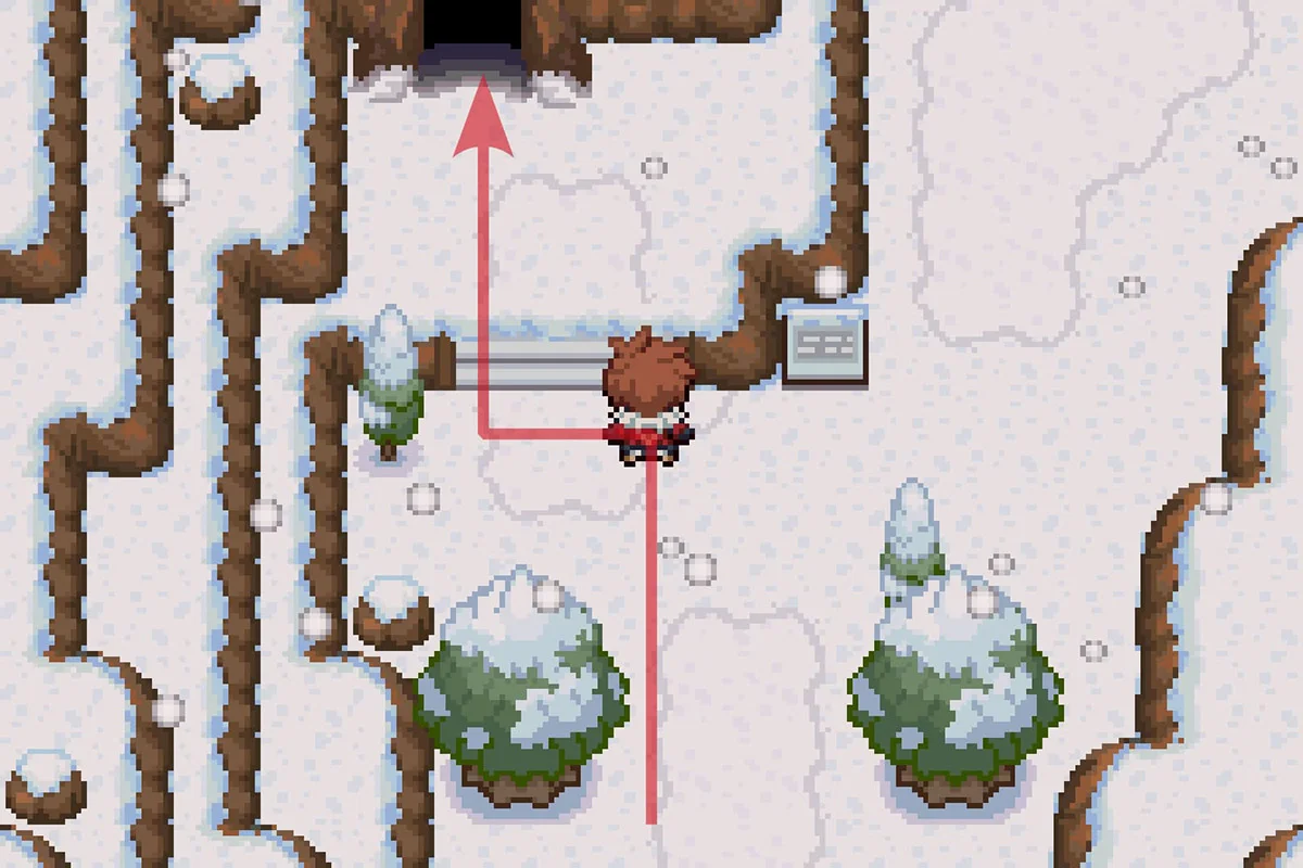 Icicle Cave로 진입하는 모습. / Pokémon Unbound