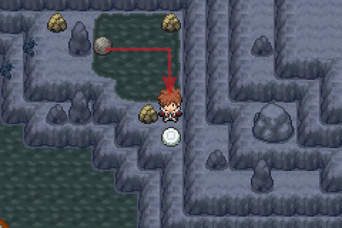 압력판 위로 바위를 미는 모습. / Pokémon Unbound