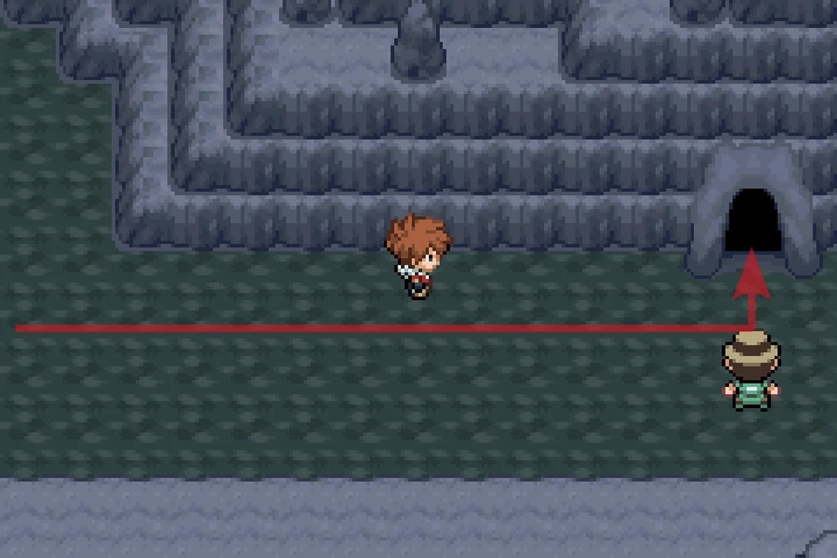 동굴로 들어가는 모습. / Pokémon Unbound