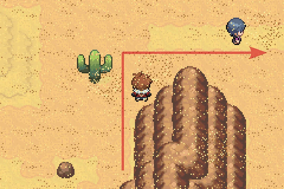 가능할 때 동쪽으로 계속 가는 모습. / Pokémon Unbound