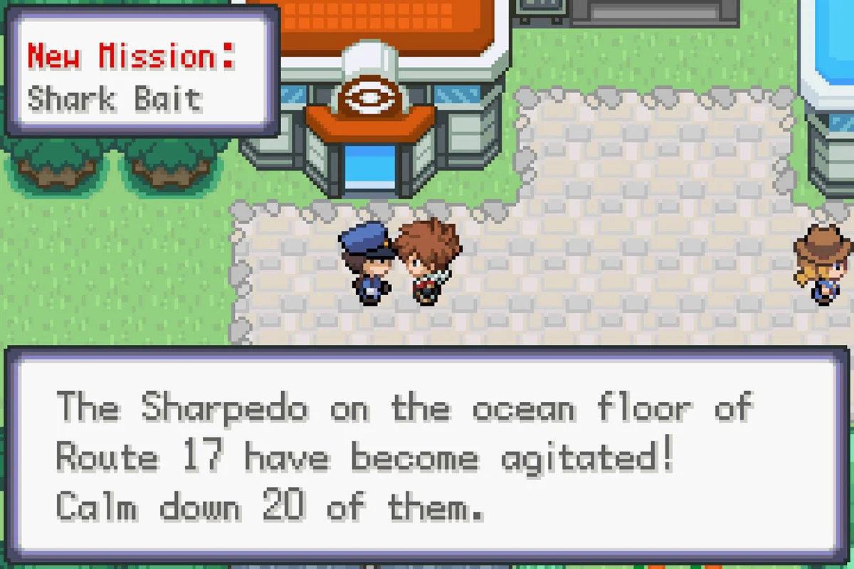 “Shark Bait” 미션 상세 정보. / Pokémon Unbound