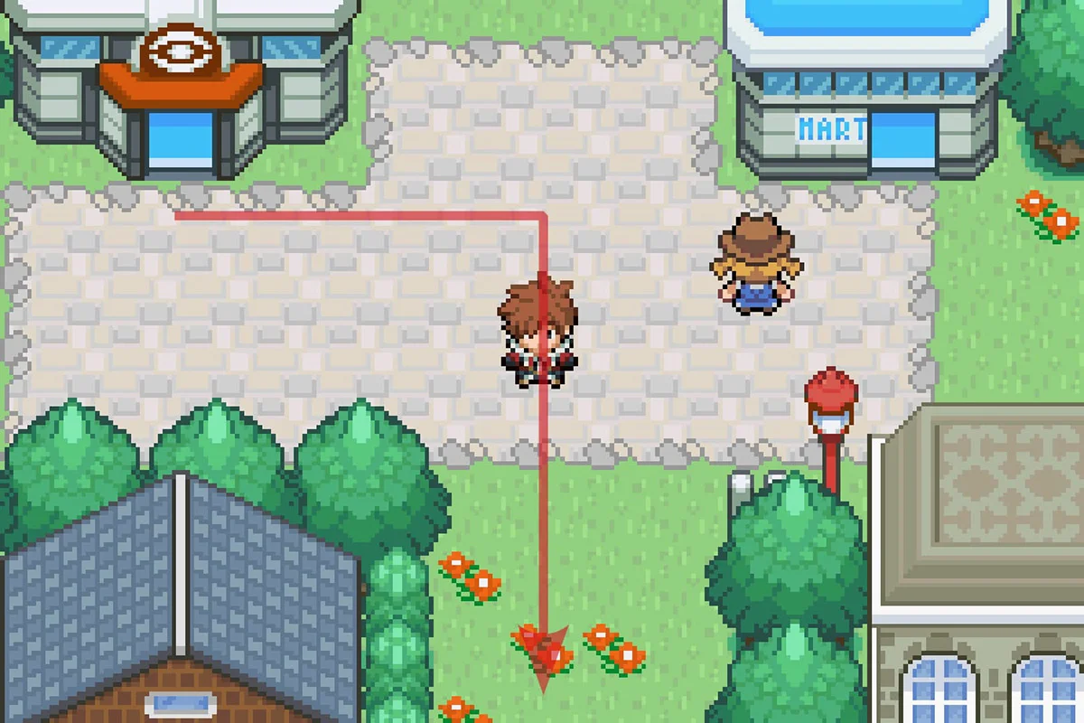 시포트 시티 포켓몬센터에서 남쪽으로 가는 모습. / Pokémon Unbound