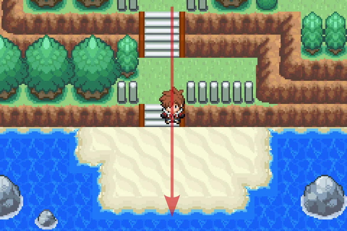 도시를 떠나 계속 남쪽으로 가는 모습. / Pokémon Unbound