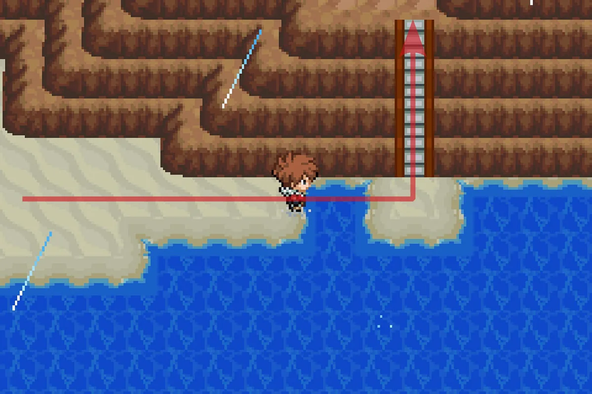 동쪽 경로 끝에 있는 계단을 오르는 모습. / Pokémon Unbound