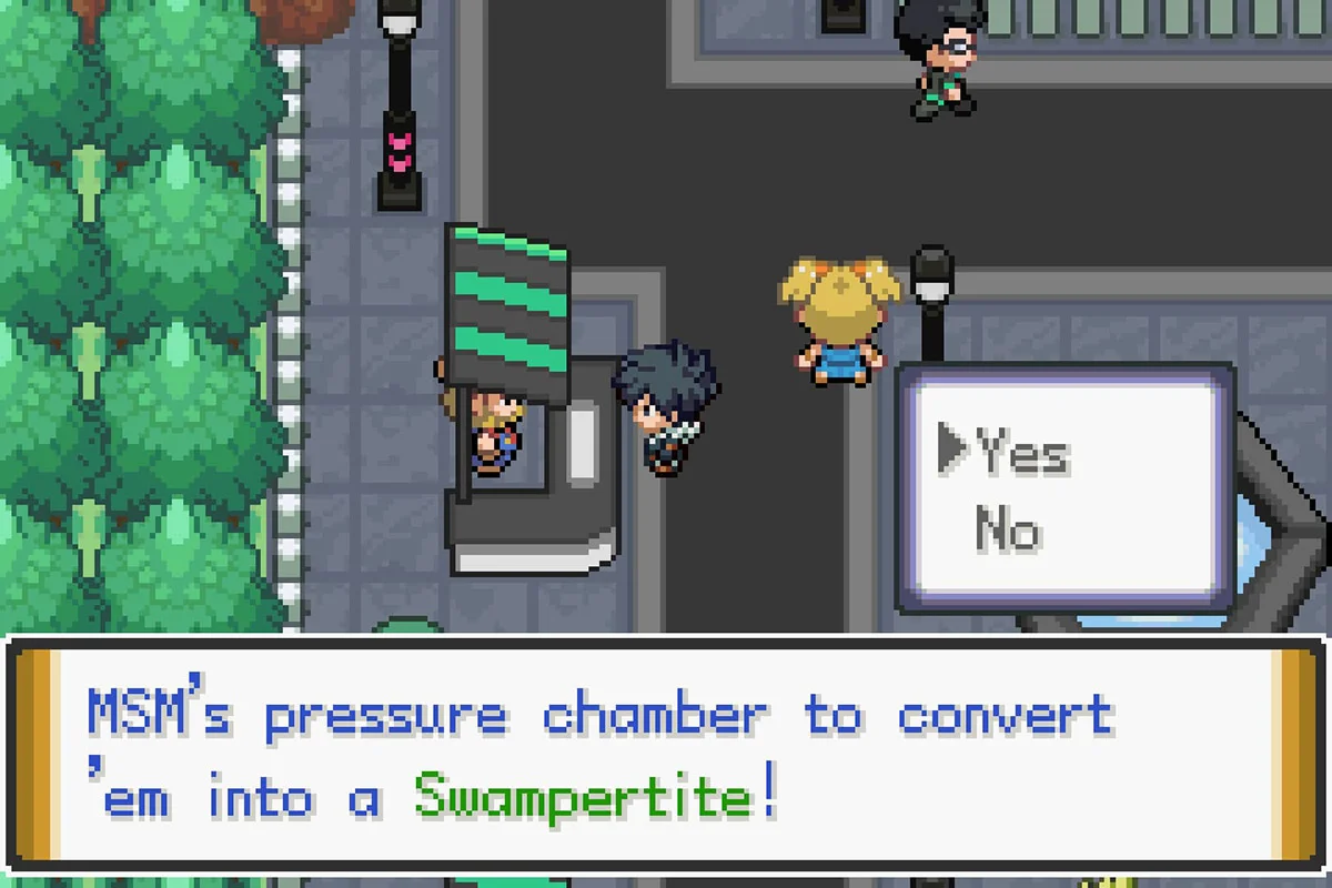 물주얼 5개와 대짱이나이트를 교환하는 모습. / Pokémon Unbound