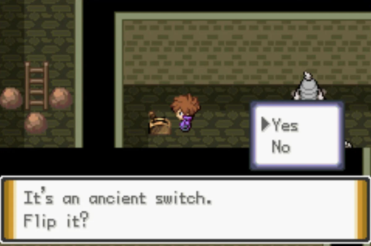 Another switch at the end of the passage / Pokémon Unbound