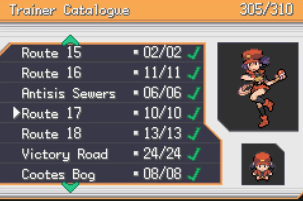 A comprehensive list / Pokémon Unbound