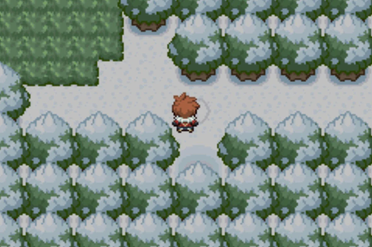 The overcast and foreboding Frozen Forest / Pokémon Unbound