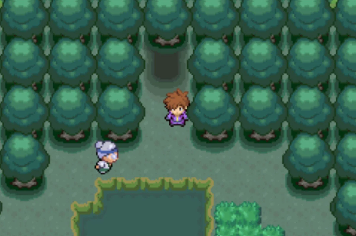 The fifth clearing, with a pond and Medium Ruth / Pokémon Unbound