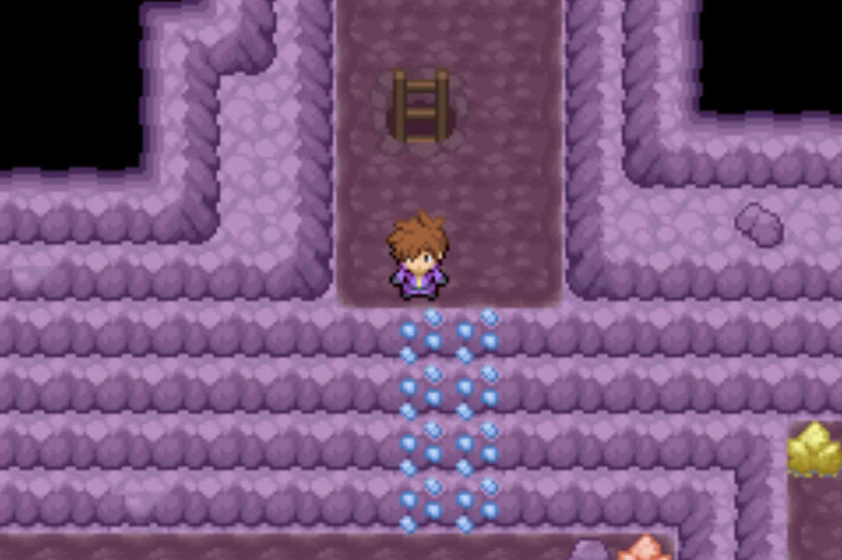 Climb down the blue crystals / Pokémon Unbound
