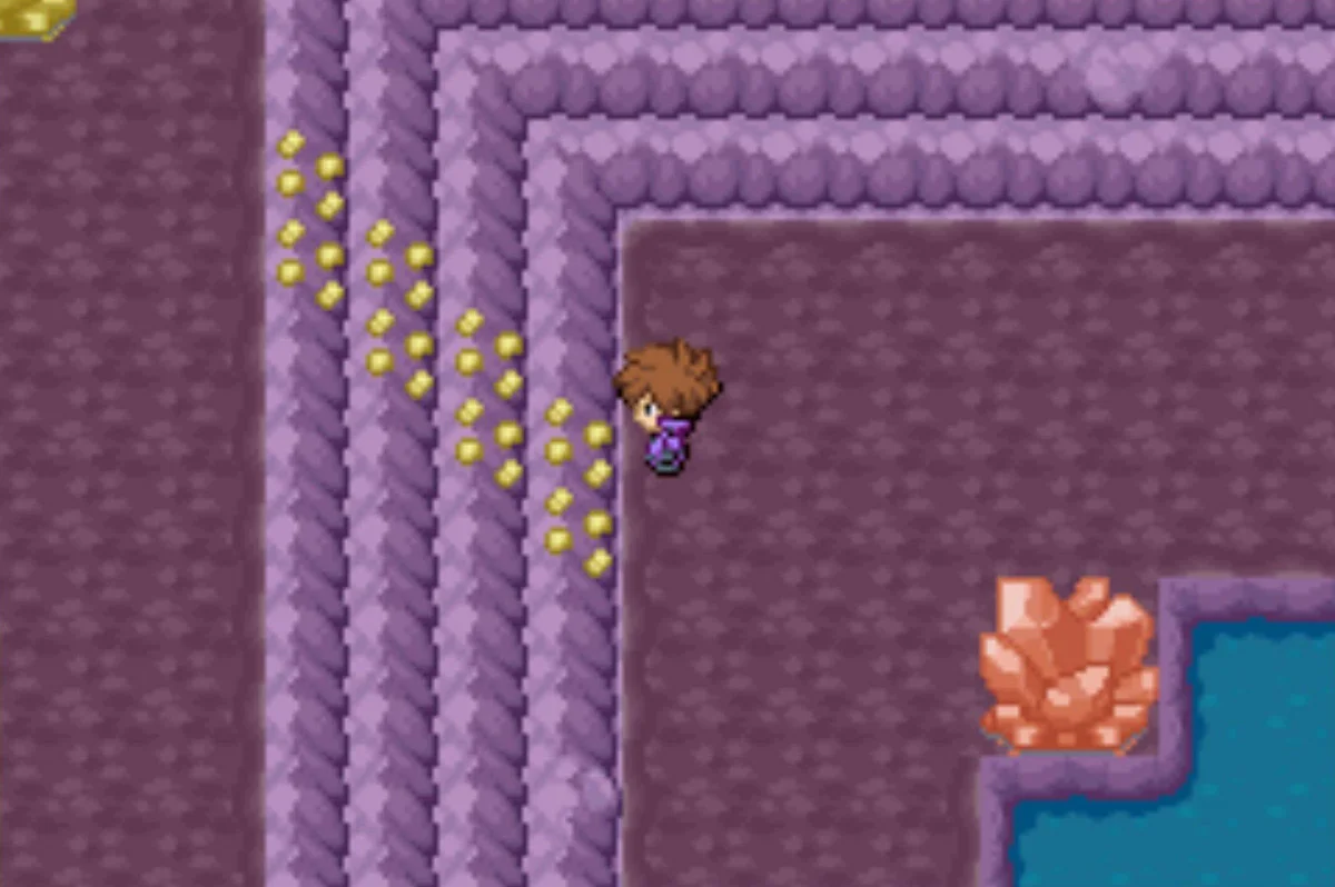 Climb up these yellow crystals / Pokémon Unbound