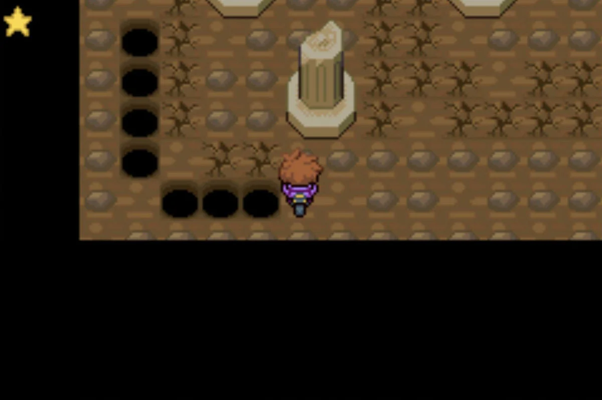 Using the Dowsing Machine in the cracked floor puzzle / Pokémon Unbound