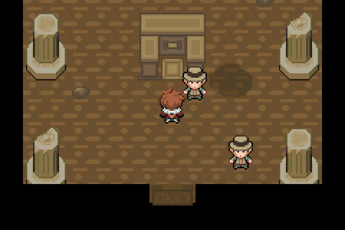 무덤 입구 퍼즐에 접근. / Pokémon Unbound