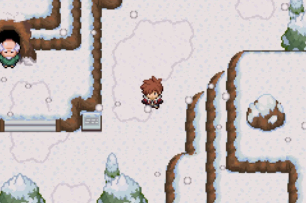 Icicle Cave is blocked, for now - Bellin Town is to the south / Pokémon Unbound