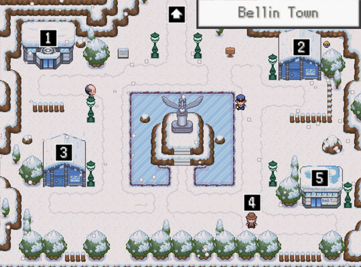 Bellin Town map / Pokémon Unbound