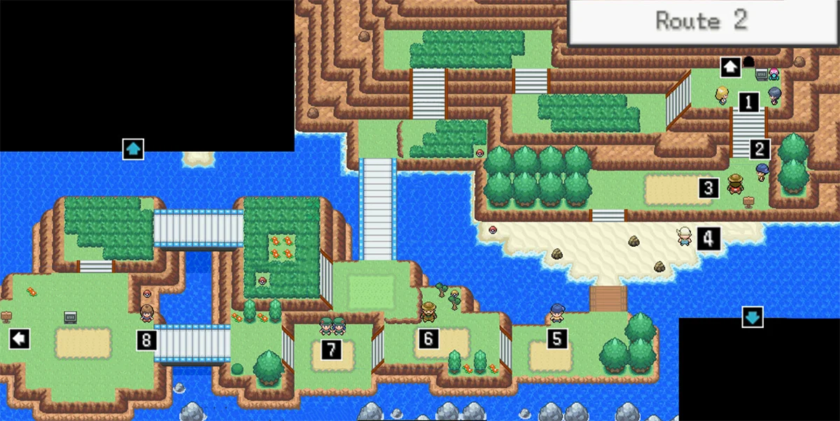 Route 2 map / Pokémon Unbound