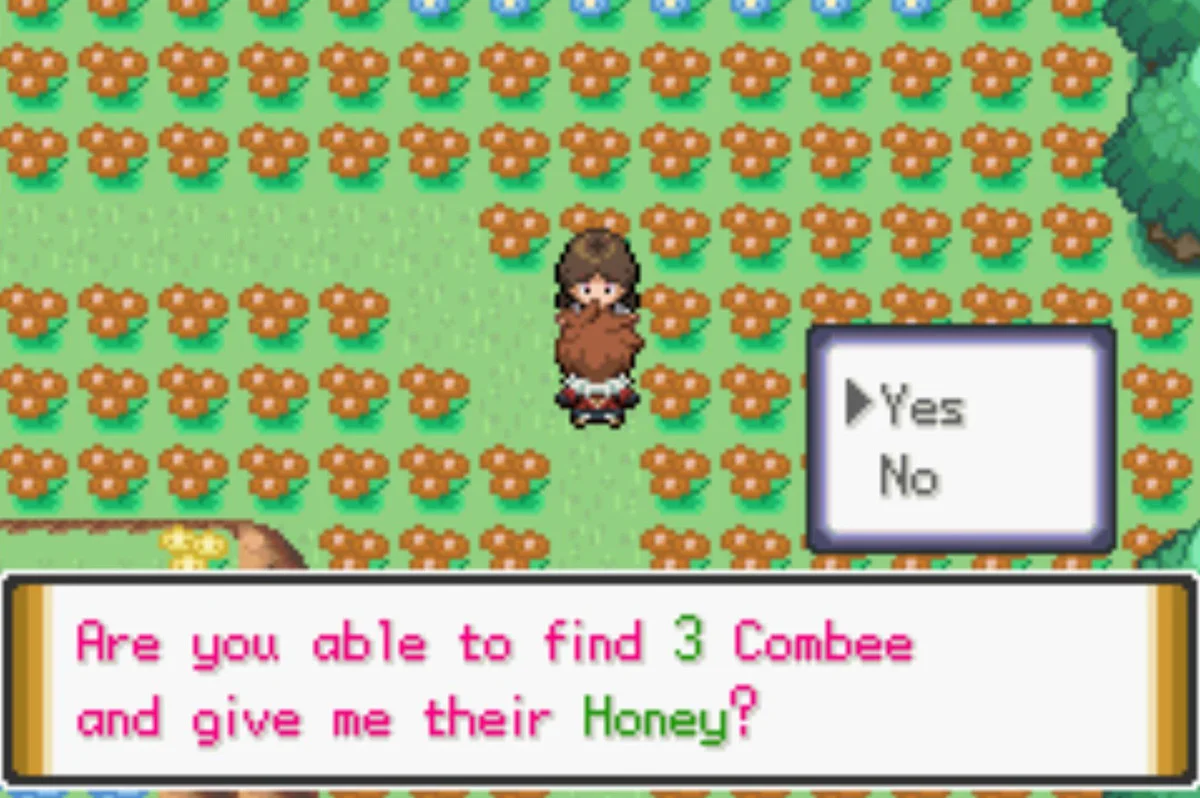 Northeast along the path through the flowers / Pokémon Unbound