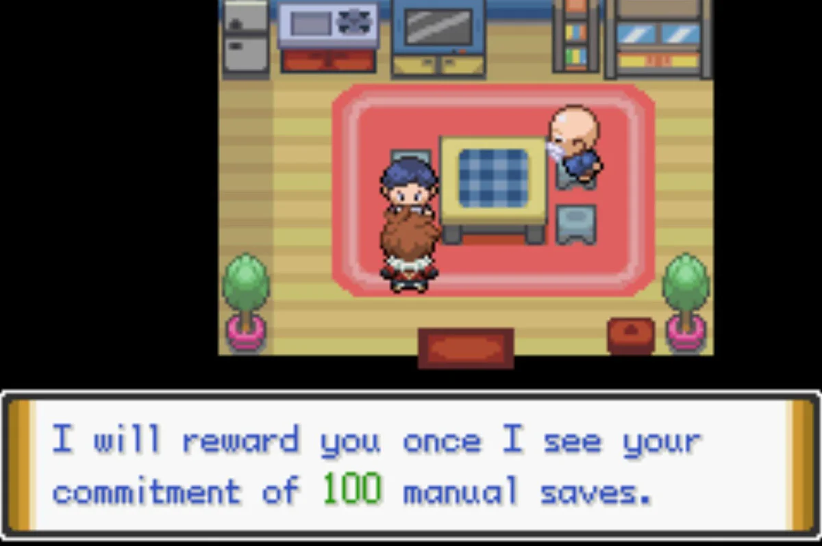 Saving manually 100 times is all that is required / Pokémon Unbound