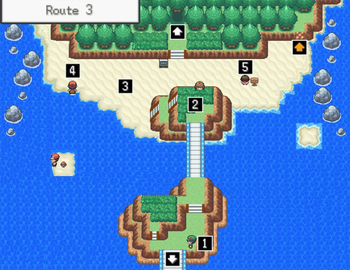 Route 3 map / Pokémon Unbound