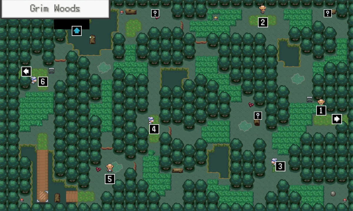Grim Woods map / Pokémon Unbound