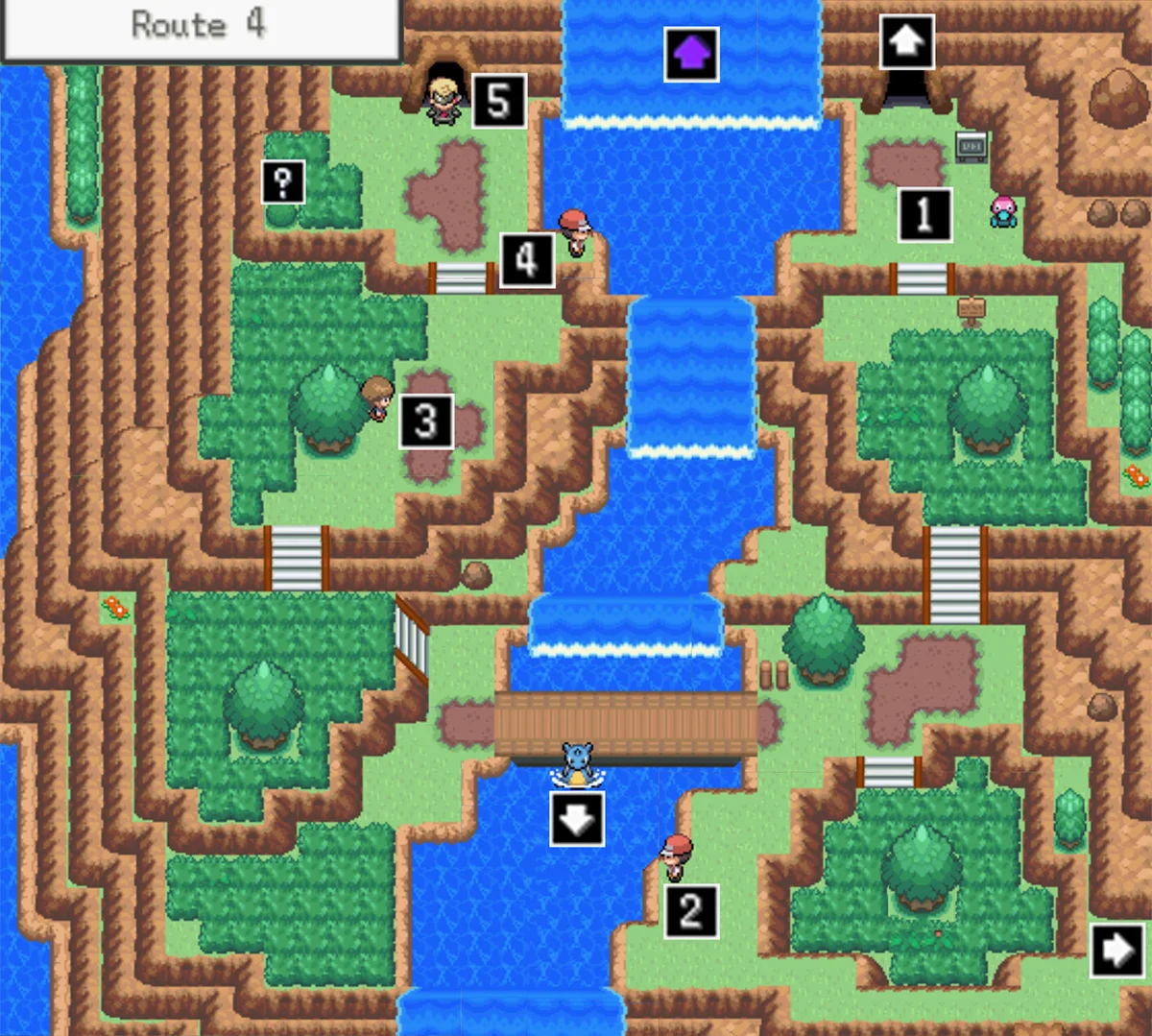 Route 4 West map / Pokémon Unbound
