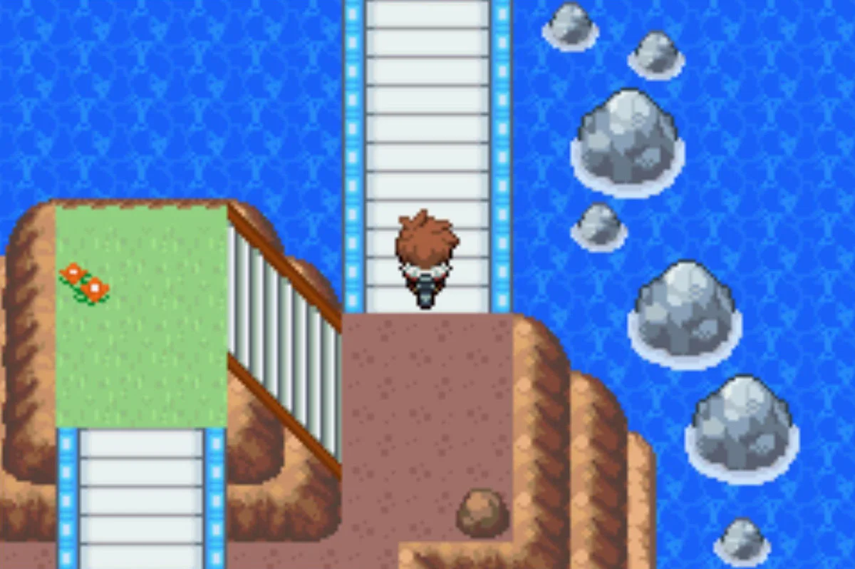 Black Belt Koichi walks up and down this bridge / Pokémon Unbound