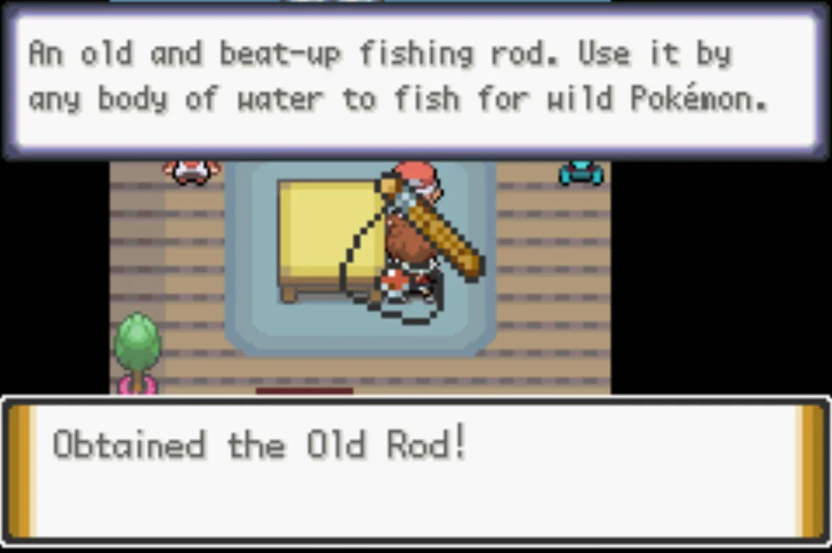 The Fisherman gives you the Old Rod / Pokémon Unbound