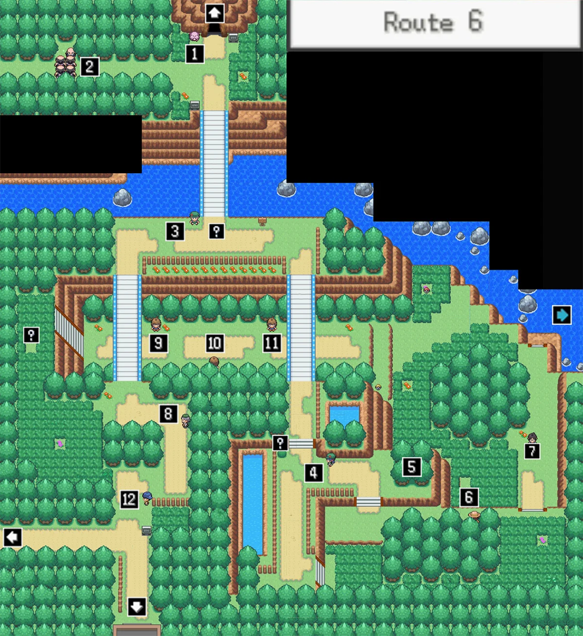 Route 6 map / Pokémon Unbound