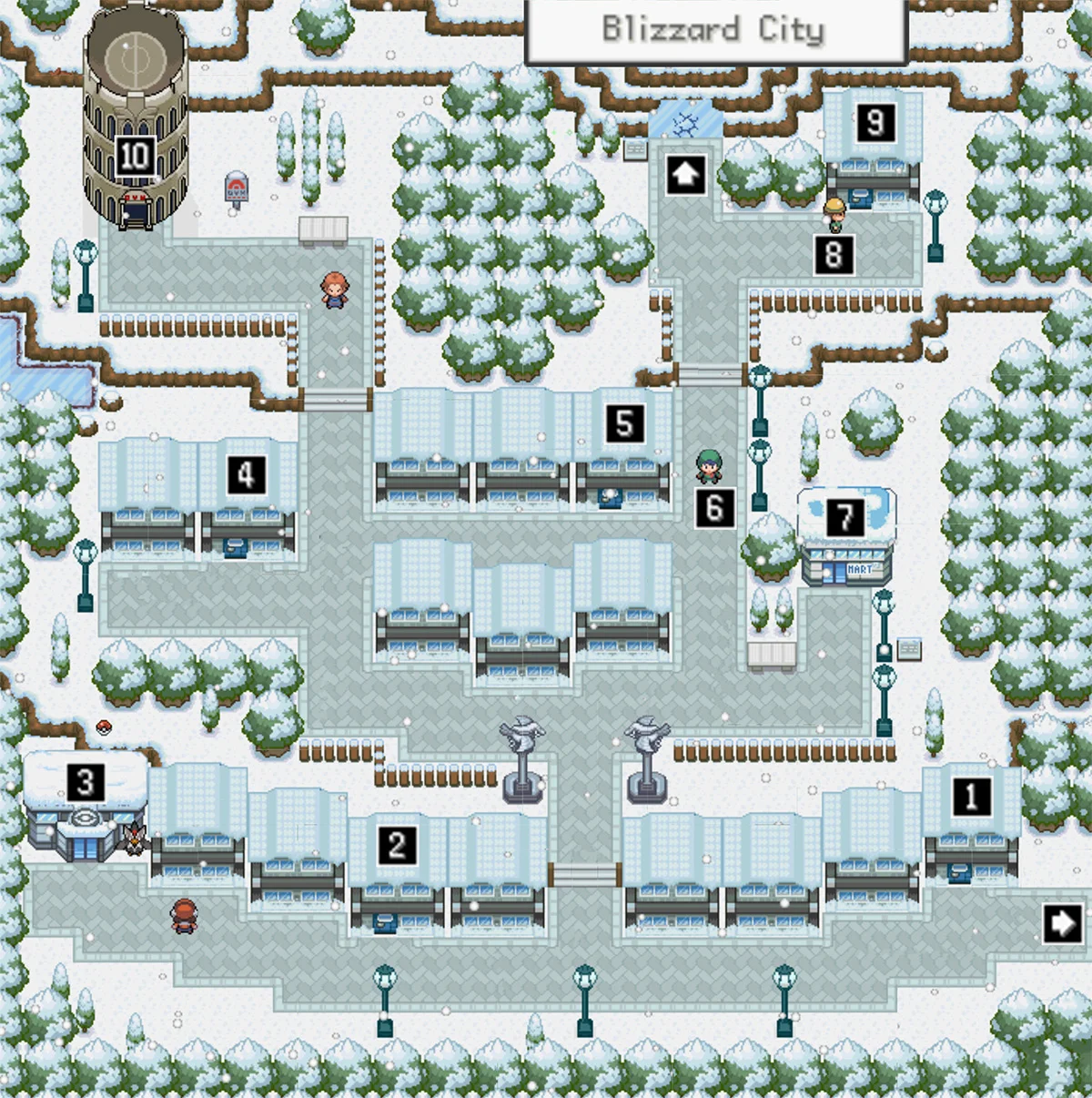 Blizzard City map / Pokémon Unbound