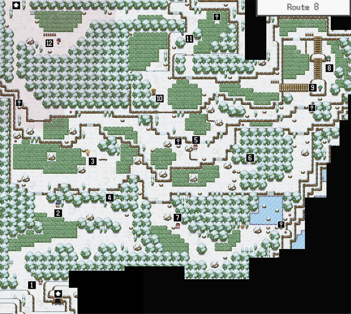 Route 8 map / Pokémon Unbound