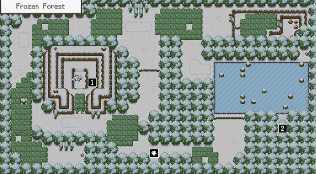 Frozen Forest map / Pokémon Unbound