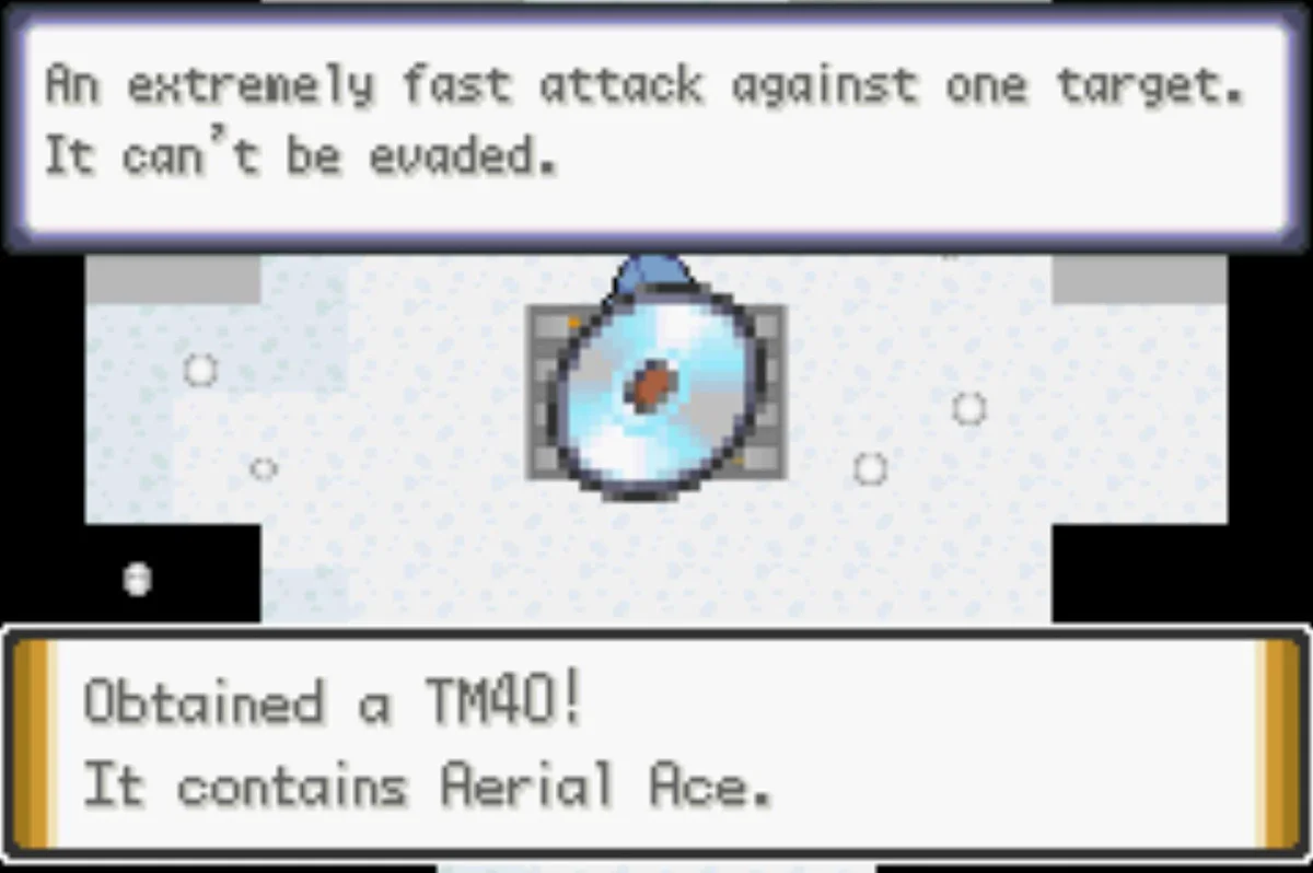 Your TM prize is Aerial Ace / Pokémon Unbound