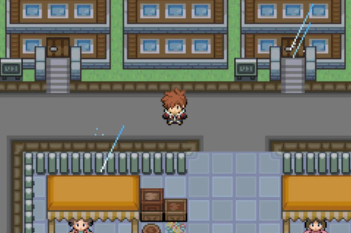 There are two important buildings here, and the marketplace is to the south / Pokémon Unbound