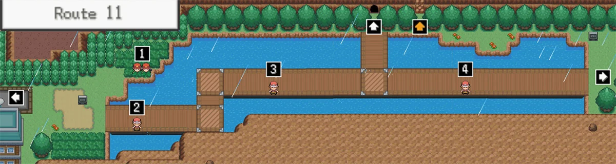Route 11 map / Pokémon Unbound