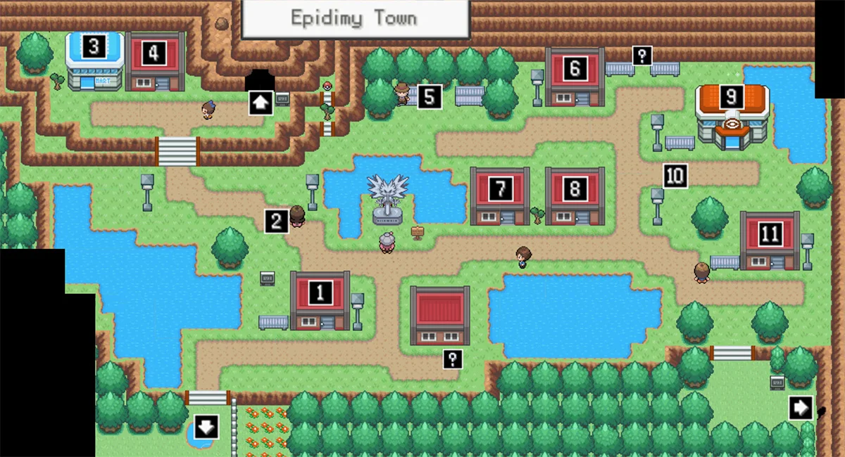 Epidimy Town map / Pokémon Unbound