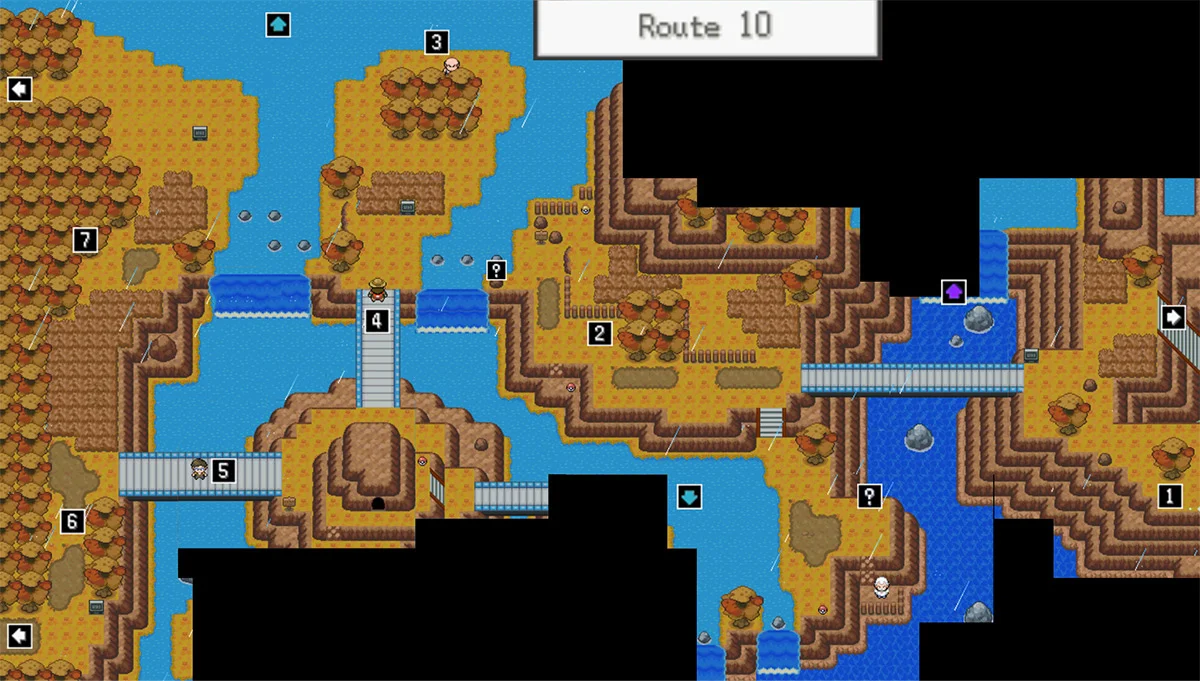 Route 10 map / Pokémon Unbound