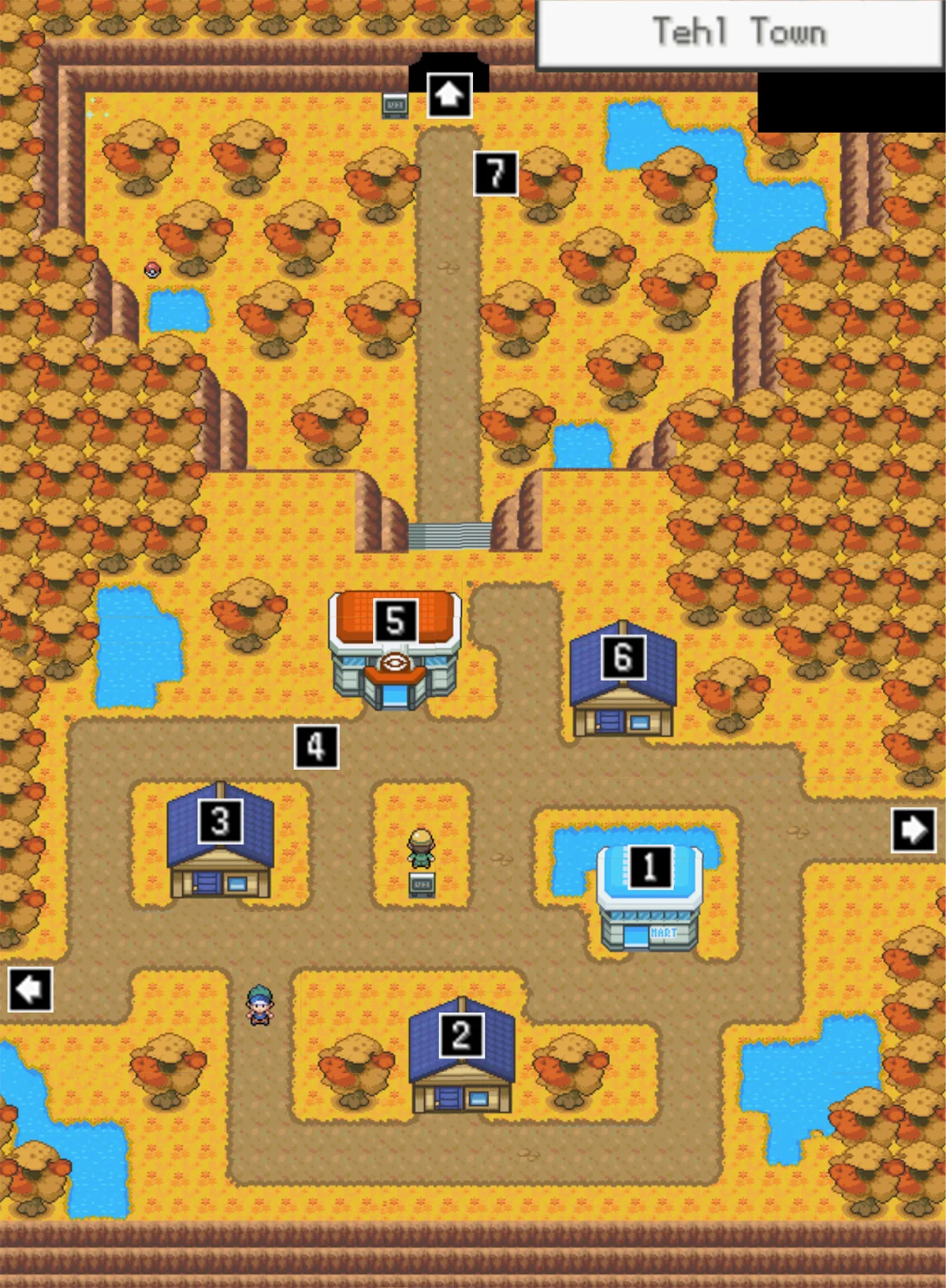 Tehl Town map / Pokémon Unbound