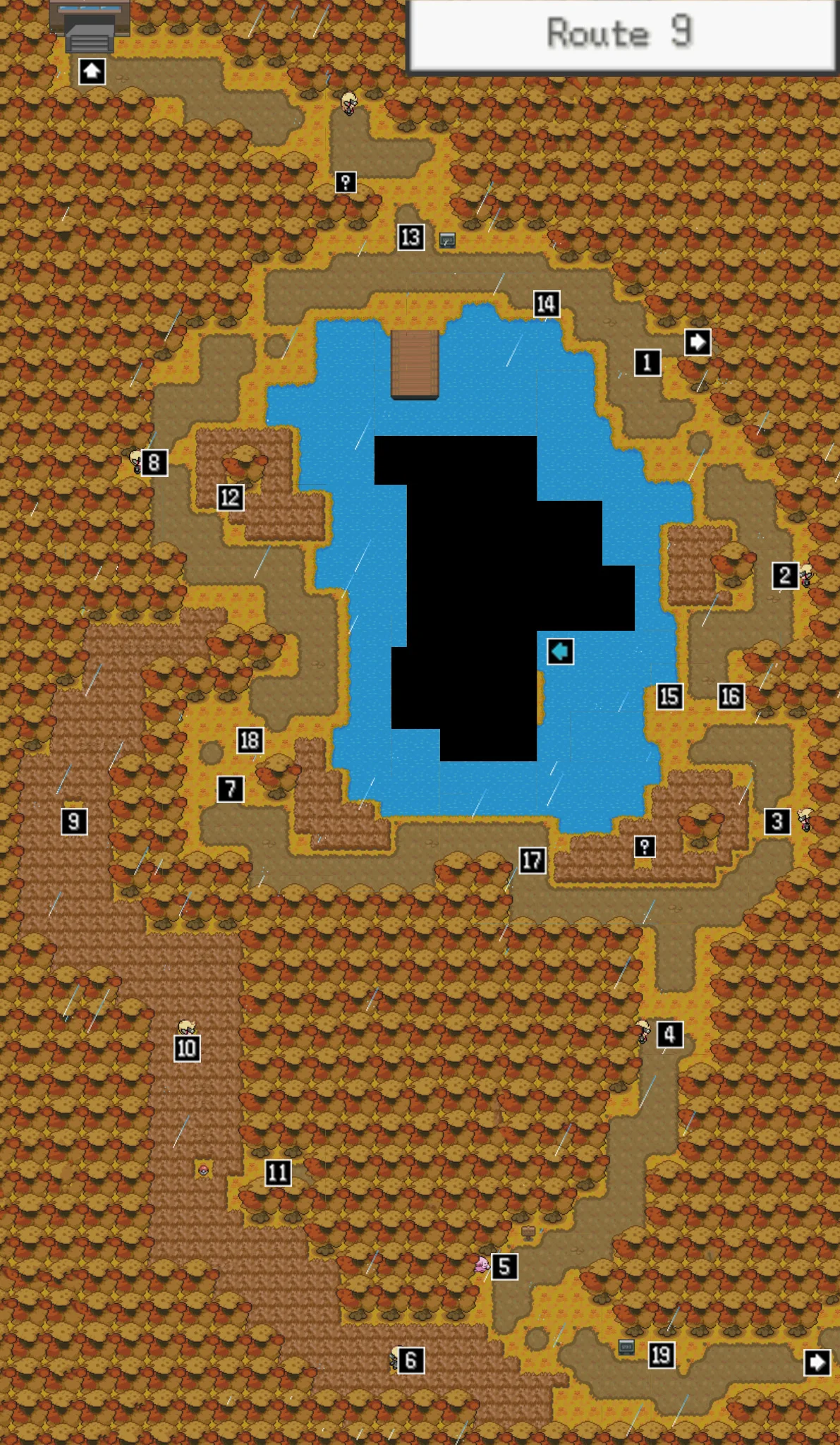 Route 9 map / Pokémon Unbound