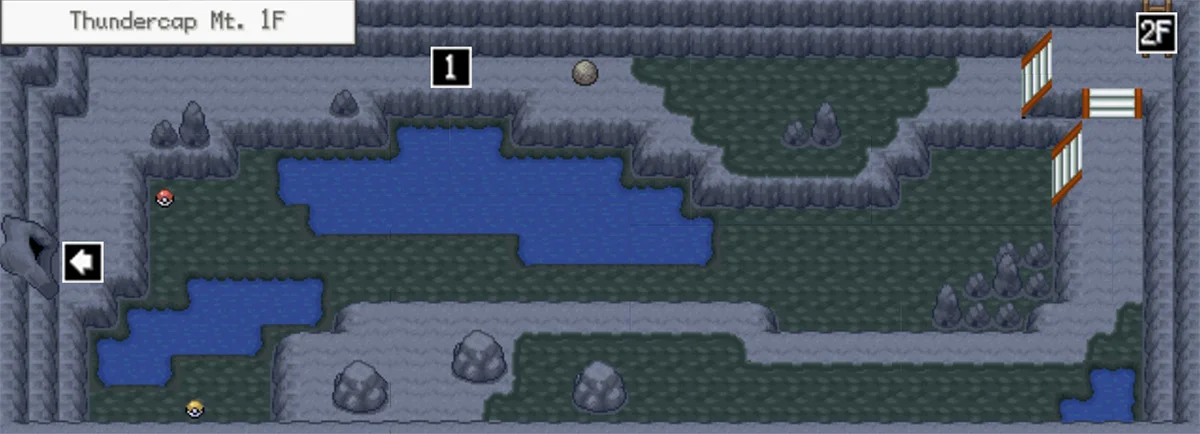 Thundercap Mountain first floor map / Pokémon Unbound