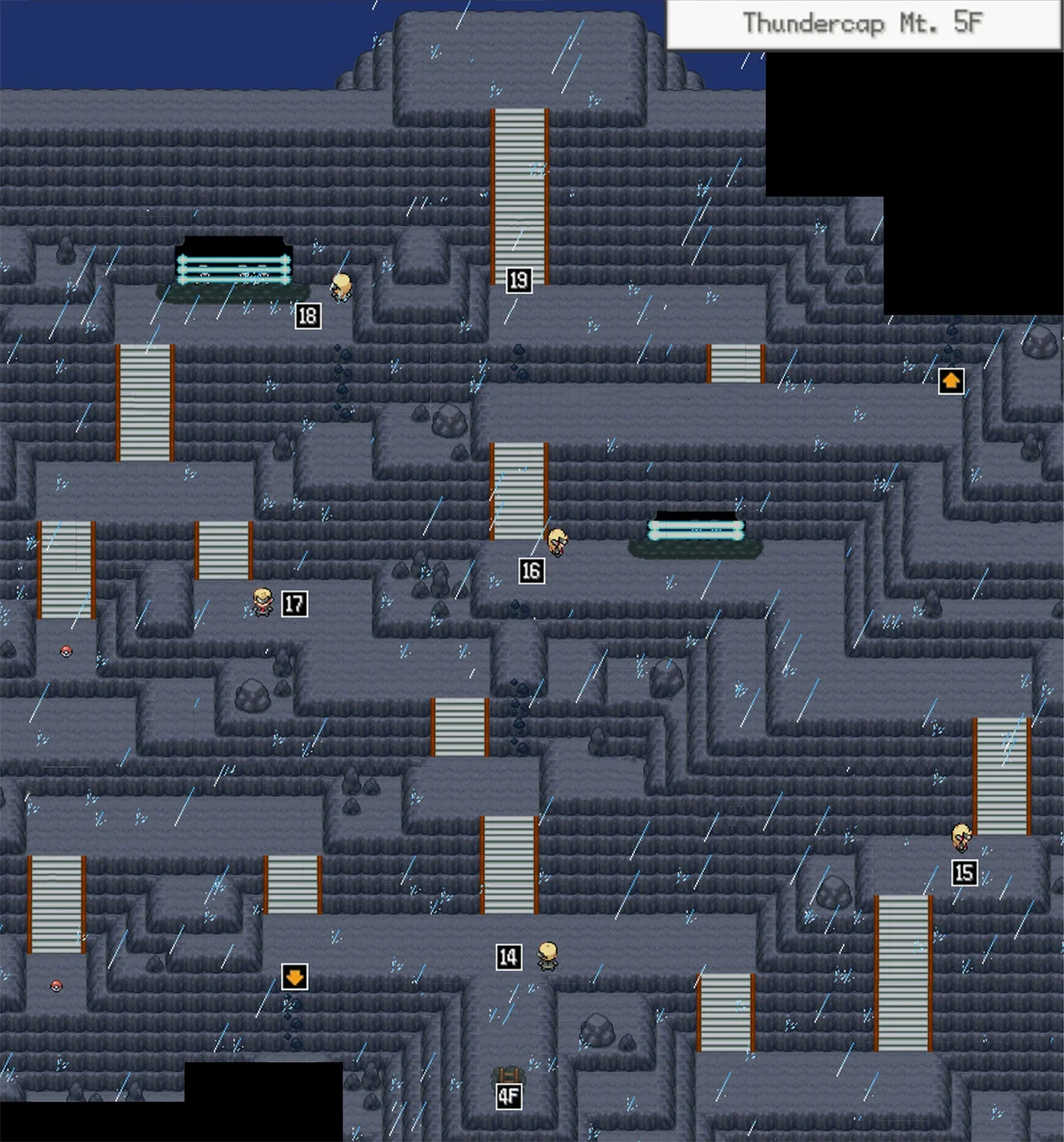 Thundercap Mountain summit map / Pokémon Unbound